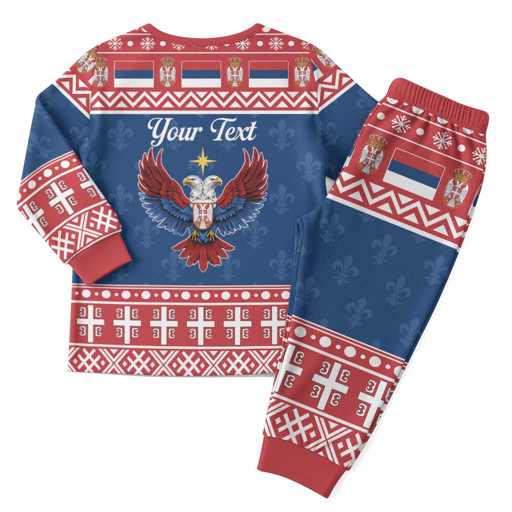 Personalized Serbia Christmas Eagle Christmas Pajama Set Srecan Bozic Tee - Wonder Print Shop