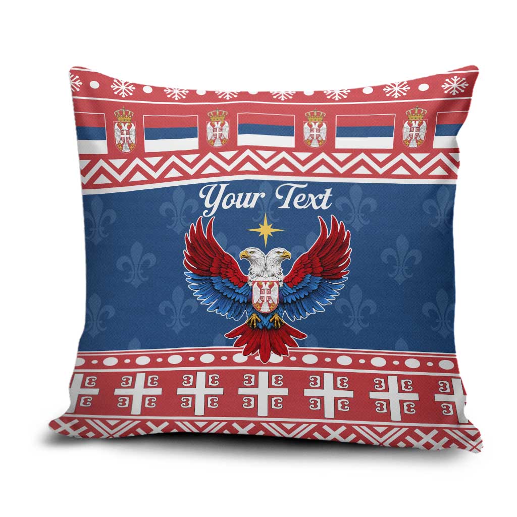 Personalized Serbia Christmas Eagle Pillow Cover Srecan Bozic Tee - Wonder Print Shop