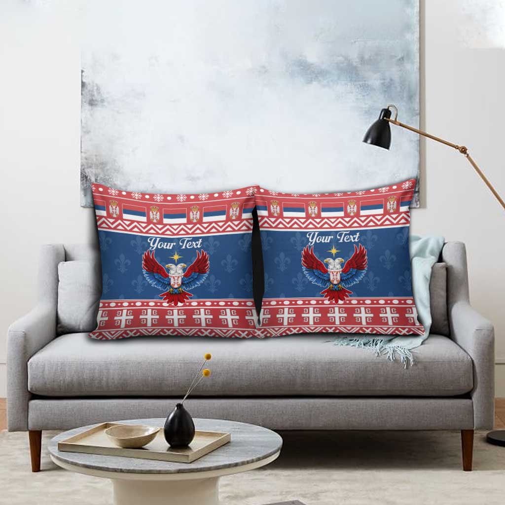 Personalized Serbia Christmas Eagle Pillow Cover Srecan Bozic Tee - Wonder Print Shop