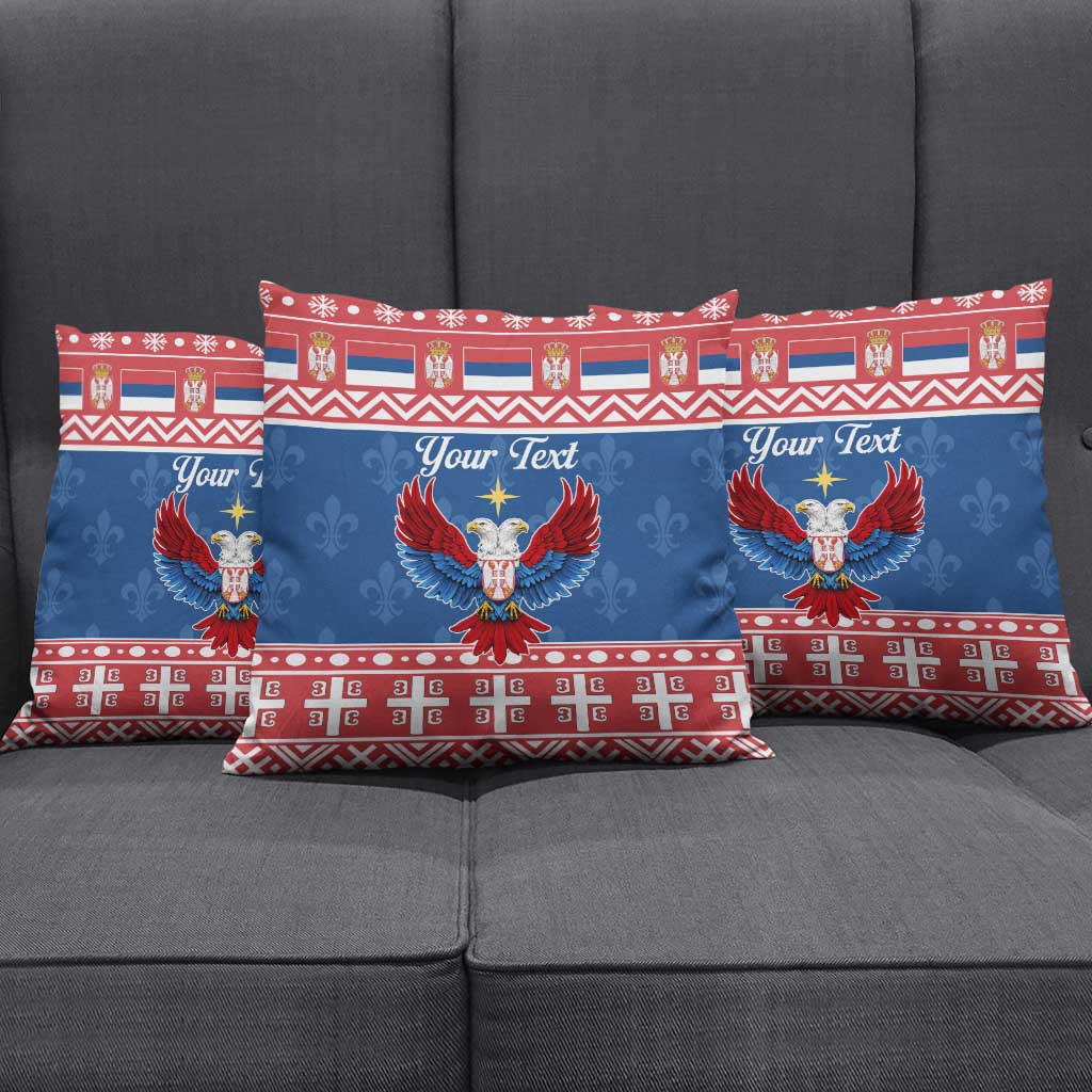 Personalized Serbia Christmas Eagle Pillow Cover Srecan Bozic Tee - Wonder Print Shop