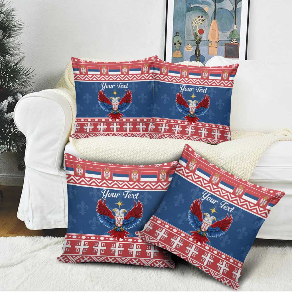 Personalized Serbia Christmas Eagle Pillow Cover Srecan Bozic Tee - Wonder Print Shop
