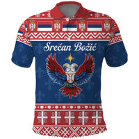 Personalized Serbia Christmas Eagle Polo Shirt Srecan Bozic Tee - Wonder Print Shop