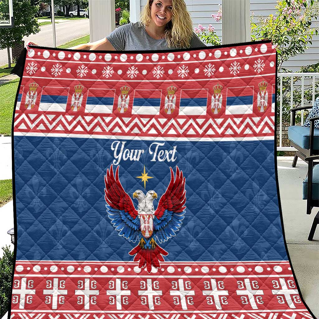 Personalized Serbia Christmas Eagle Quilt Srecan Bozic Tee - Wonder Print Shop