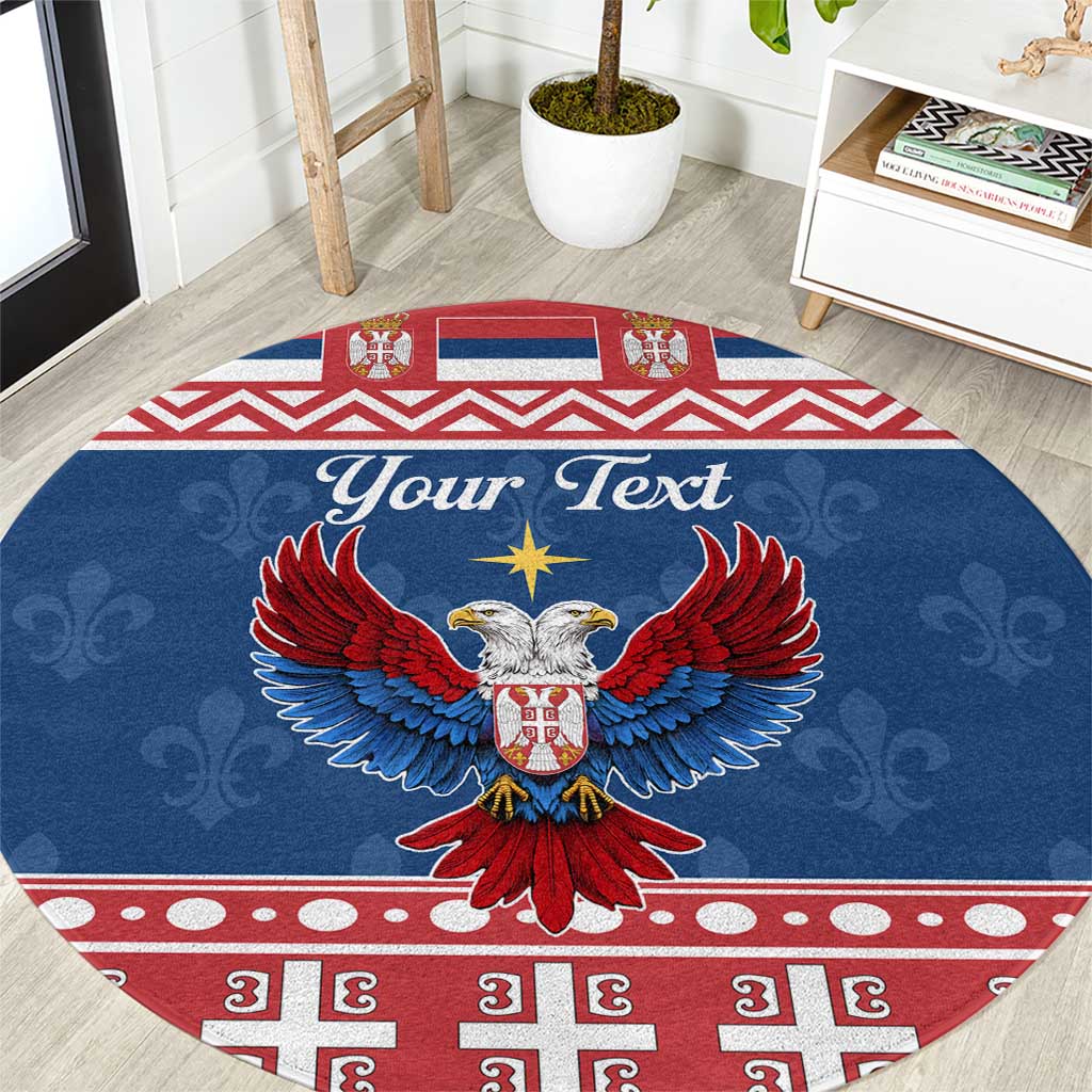 Personalized Serbia Christmas Eagle Round Carpet Srecan Bozic Tee - Wonder Print Shop