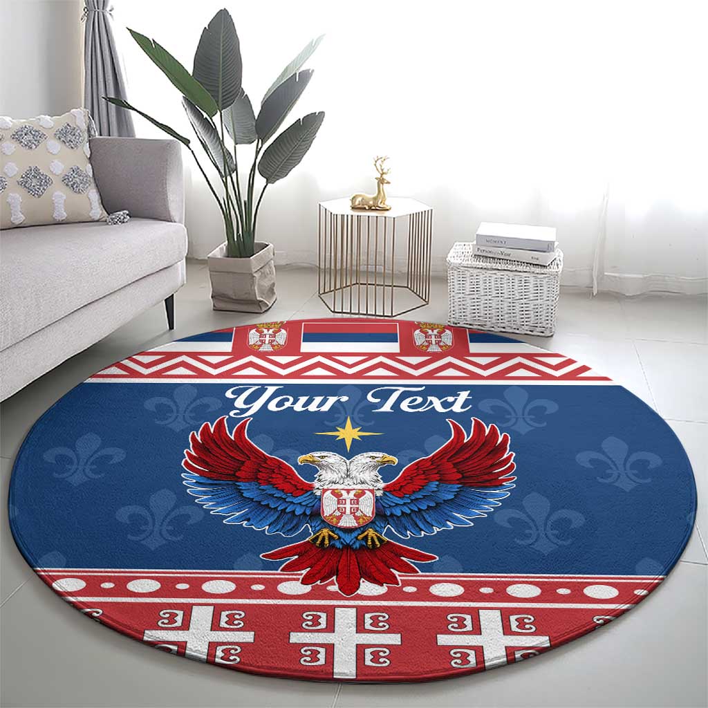 Personalized Serbia Christmas Eagle Round Carpet Srecan Bozic Tee - Wonder Print Shop