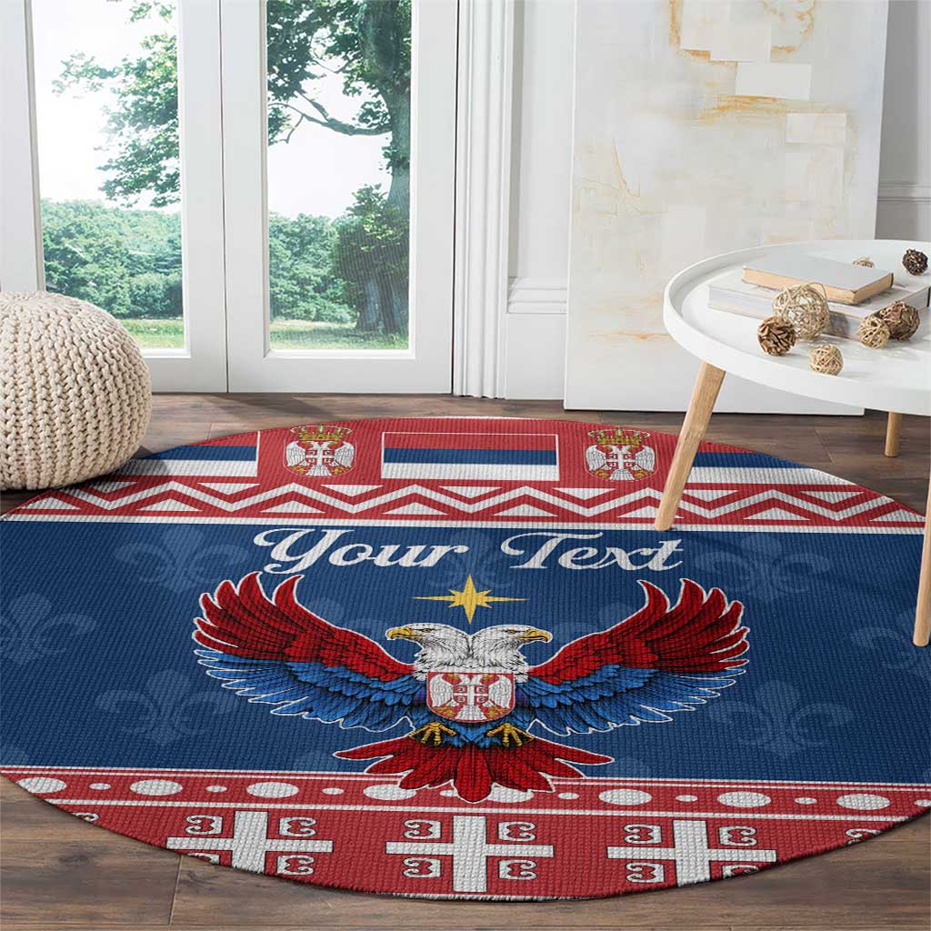 Personalized Serbia Christmas Eagle Round Carpet Srecan Bozic Tee - Wonder Print Shop