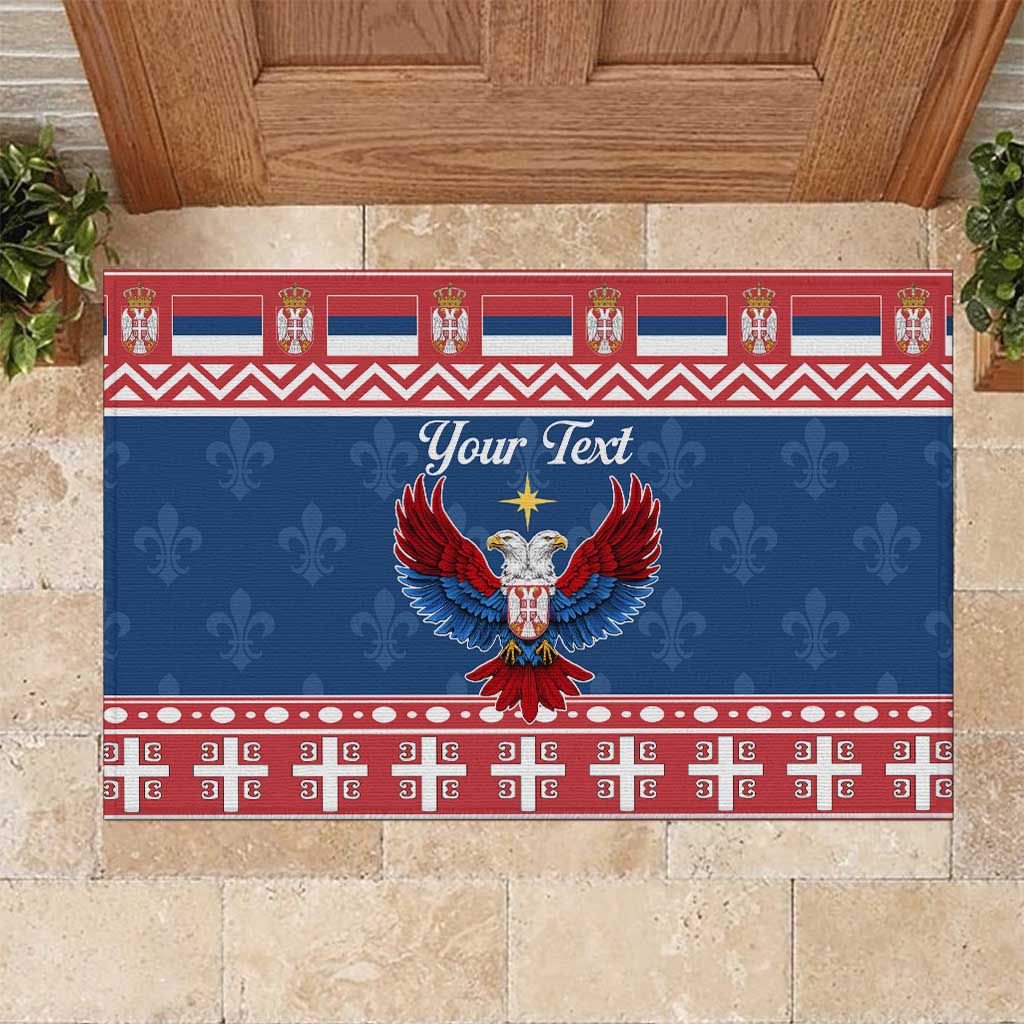 Personalized Serbia Christmas Eagle Rubber Doormat Srecan Bozic Tee - Wonder Print Shop