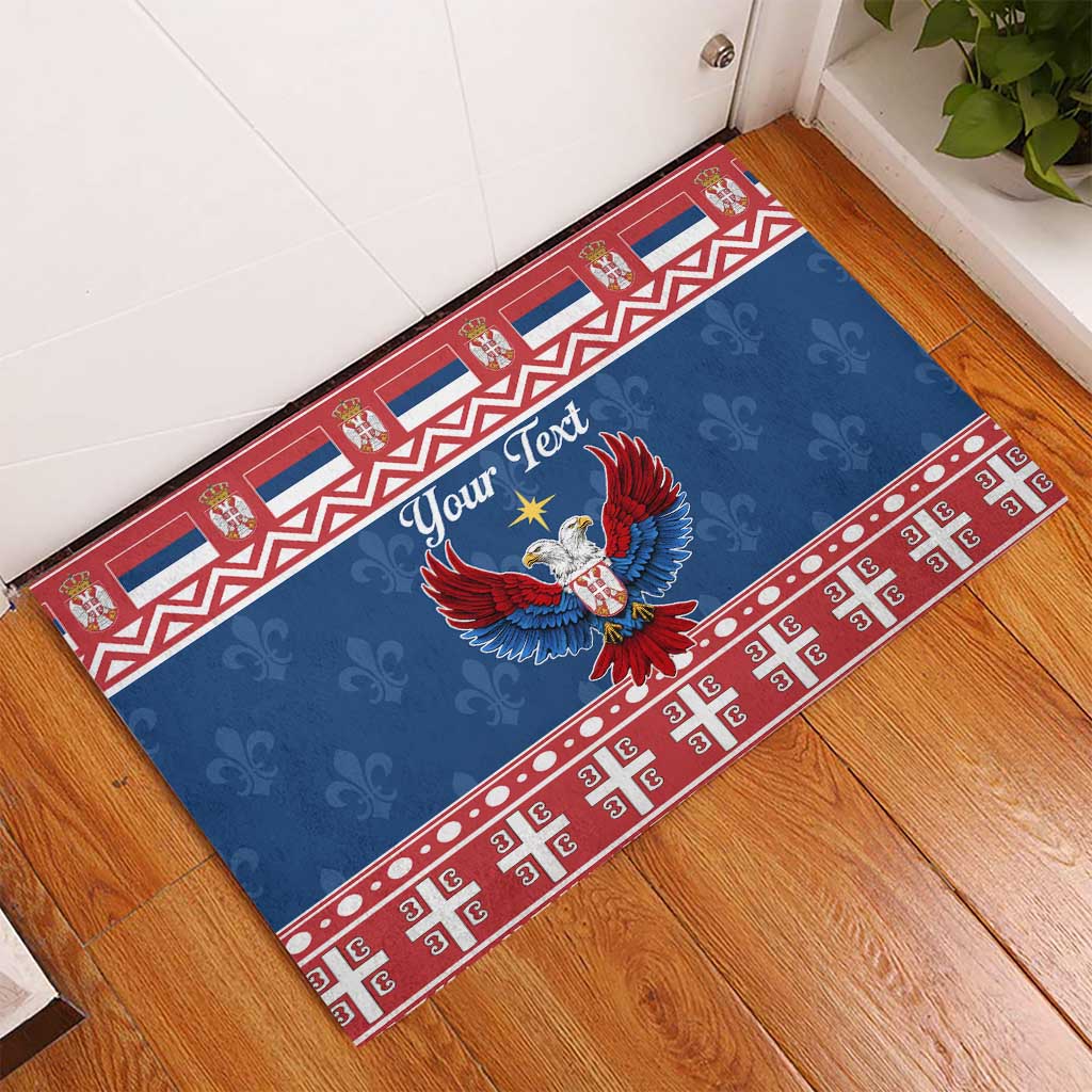 Personalized Serbia Christmas Eagle Rubber Doormat Srecan Bozic Tee - Wonder Print Shop