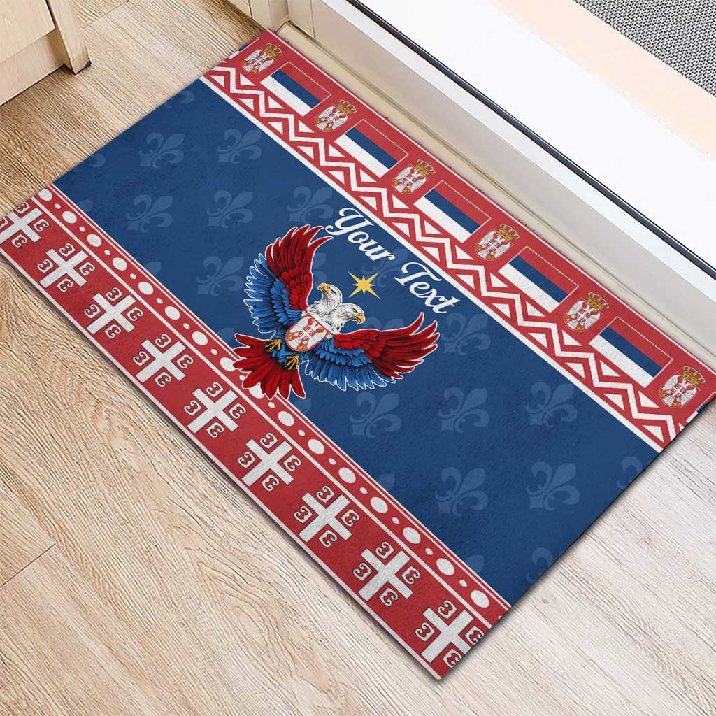 Personalized Serbia Christmas Eagle Rubber Doormat Srecan Bozic Tee - Wonder Print Shop