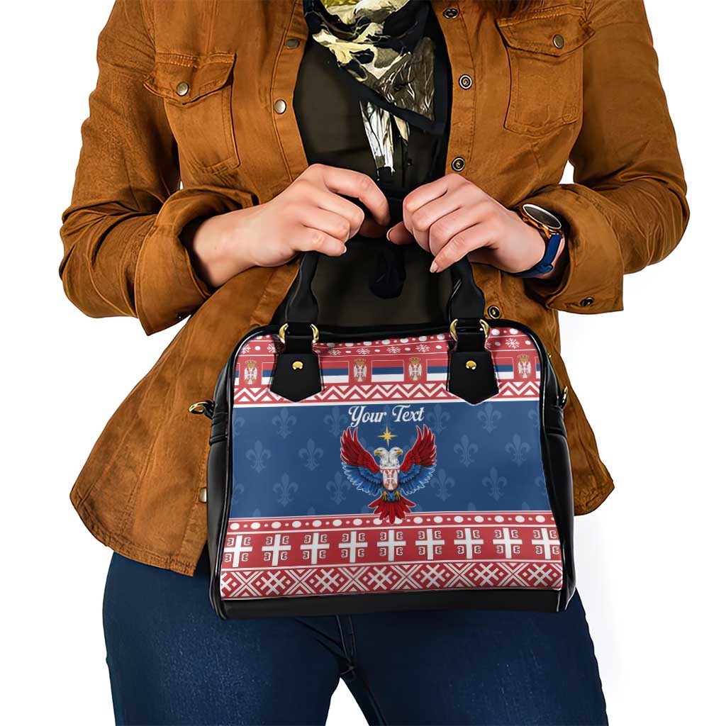 Personalized Serbia Christmas Eagle Shoulder Handbag Srecan Bozic Tee - Wonder Print Shop