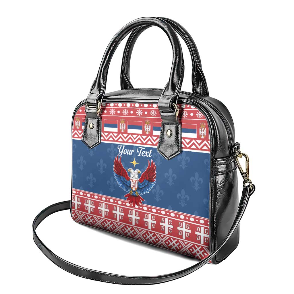 Personalized Serbia Christmas Eagle Shoulder Handbag Srecan Bozic Tee - Wonder Print Shop
