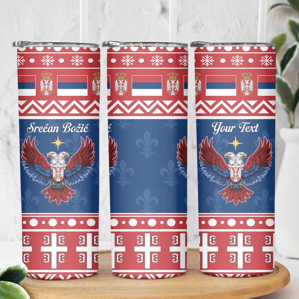 Personalized Serbia Christmas Eagle Skinny Tumbler Srecan Bozic Tee - Wonder Print Shop