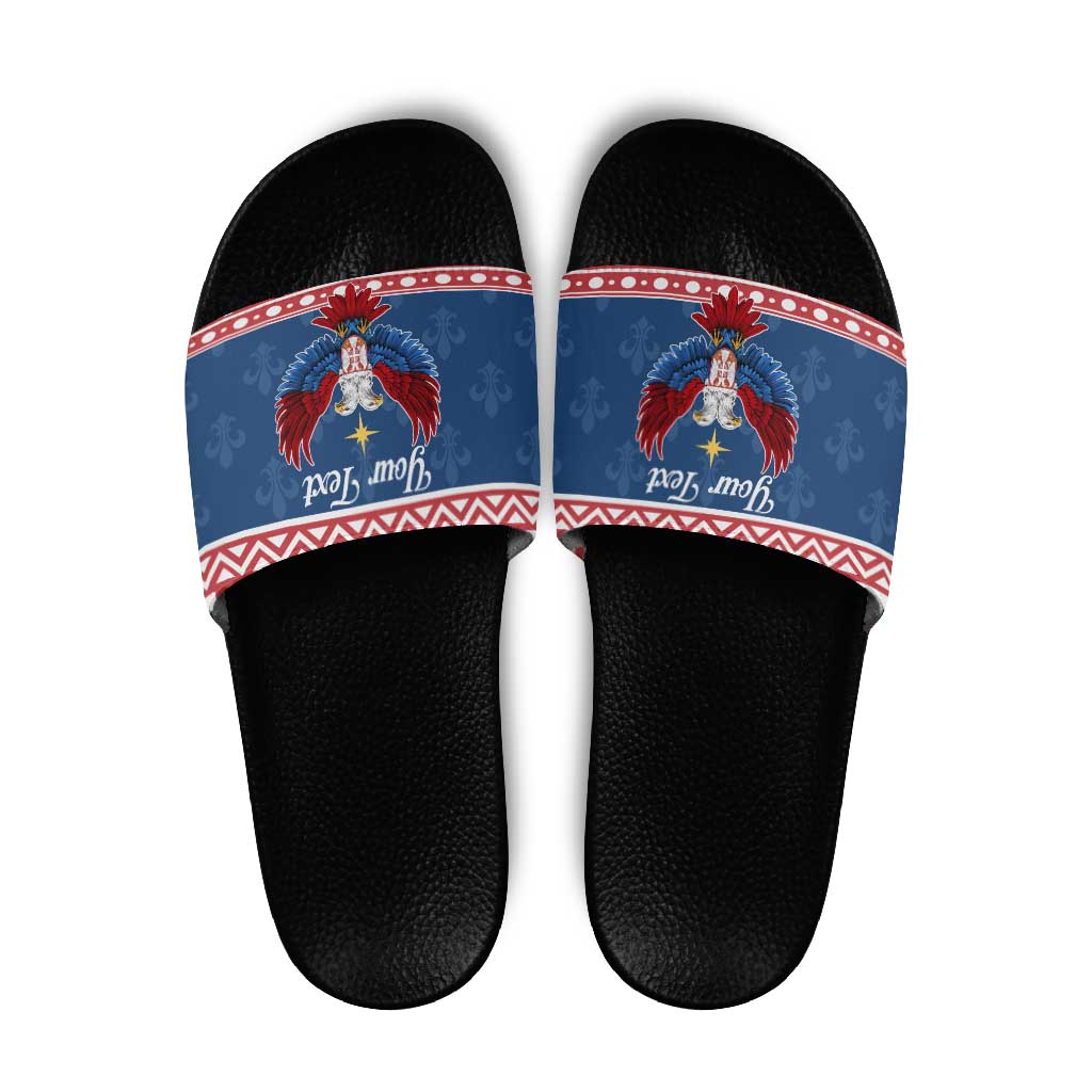 Personalized Serbia Christmas Eagle Slide Sandals Srecan Bozic Tee - Wonder Print Shop
