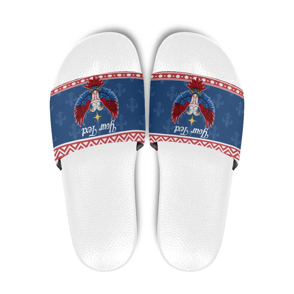 Personalized Serbia Christmas Eagle Slide Sandals Srecan Bozic Tee - Wonder Print Shop