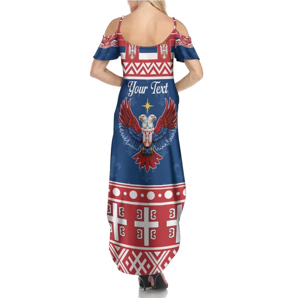 Personalized Serbia Christmas Eagle Summer Maxi Dress Srecan Bozic Tee - Wonder Print Shop