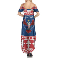 Personalized Serbia Christmas Eagle Summer Maxi Dress Srecan Bozic Tee - Wonder Print Shop
