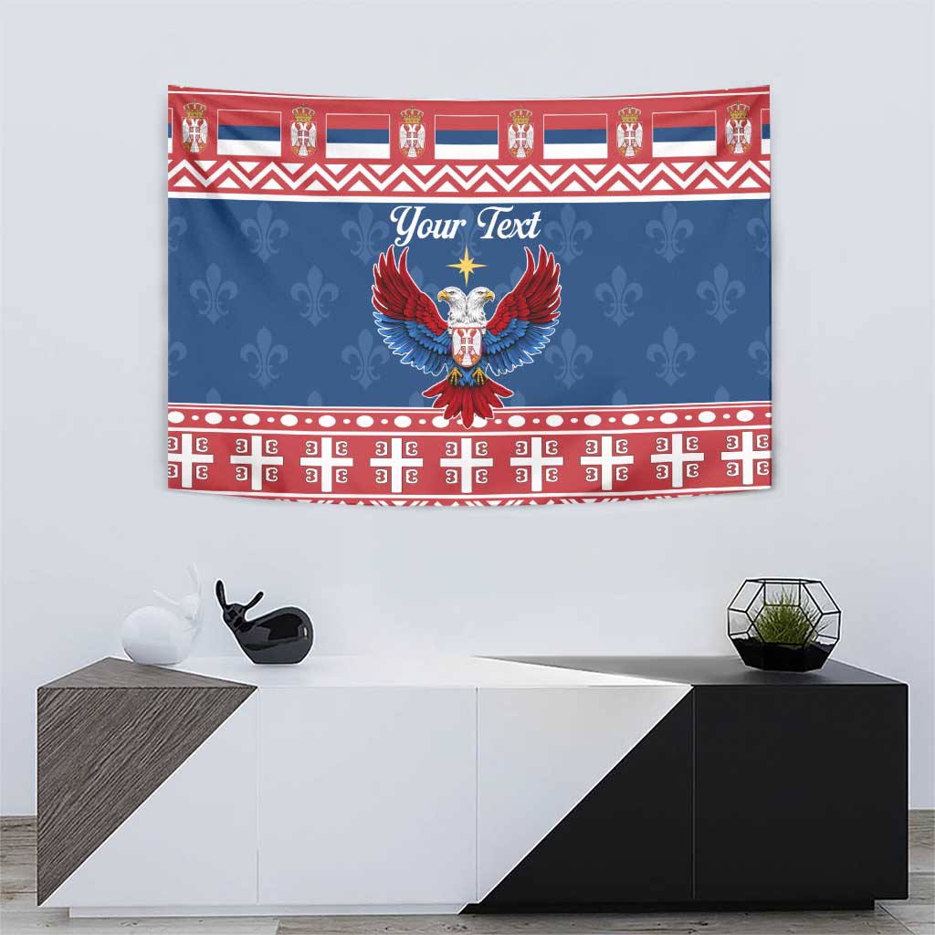Personalized Serbia Christmas Eagle Tapestry Srecan Bozic Tee - Wonder Print Shop