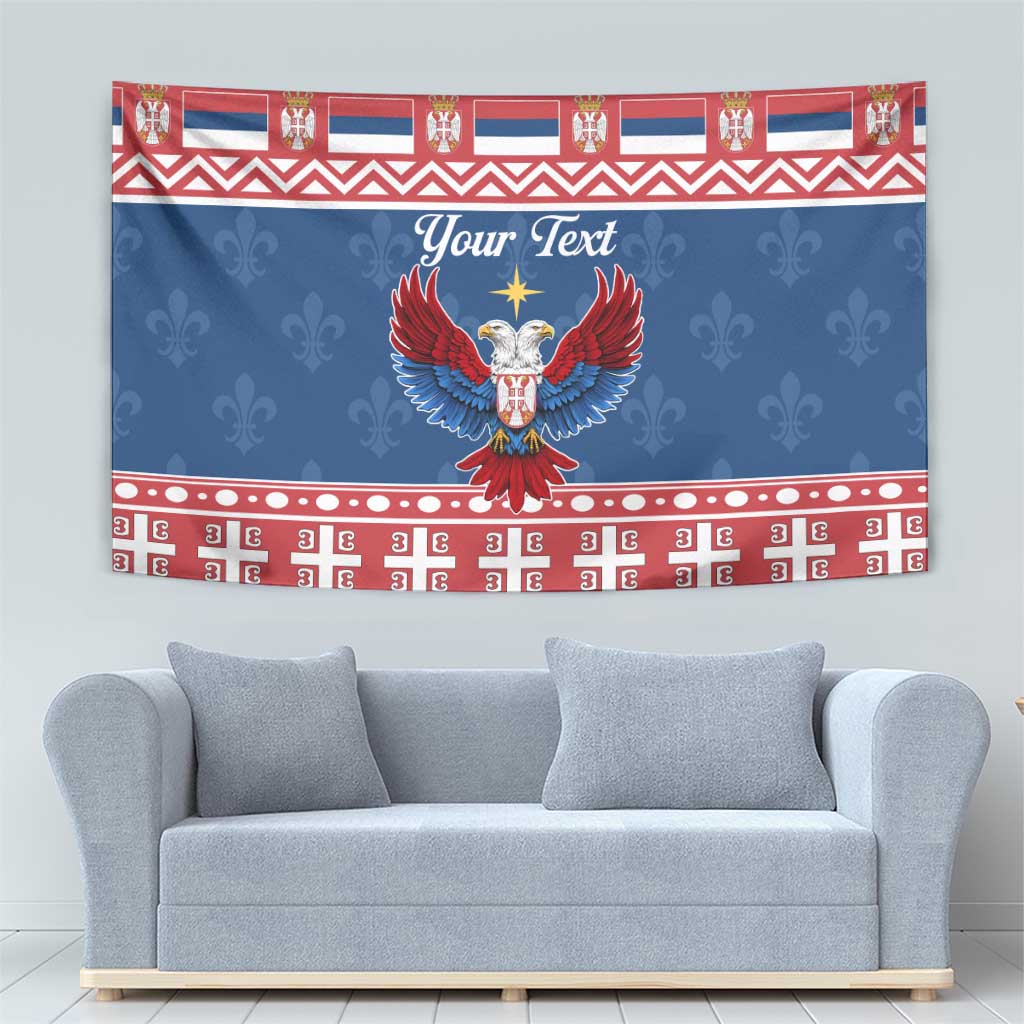 Personalized Serbia Christmas Eagle Tapestry Srecan Bozic Tee - Wonder Print Shop