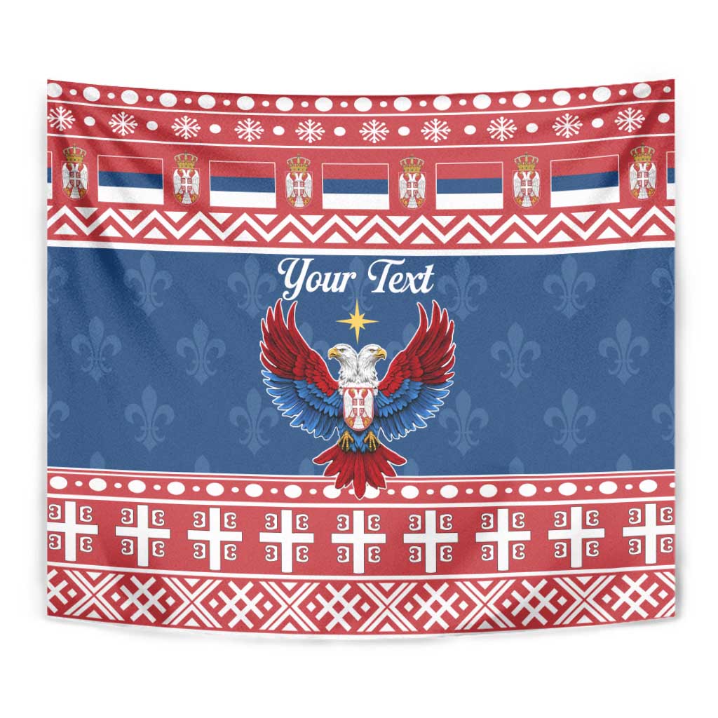 Personalized Serbia Christmas Eagle Tapestry Srecan Bozic Tee - Wonder Print Shop