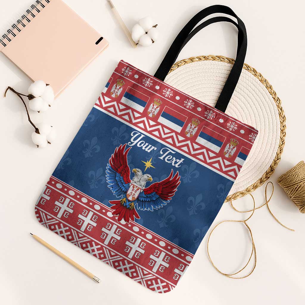 Personalized Serbia Christmas Eagle Tote Bag Srecan Bozic Tee - Wonder Print Shop