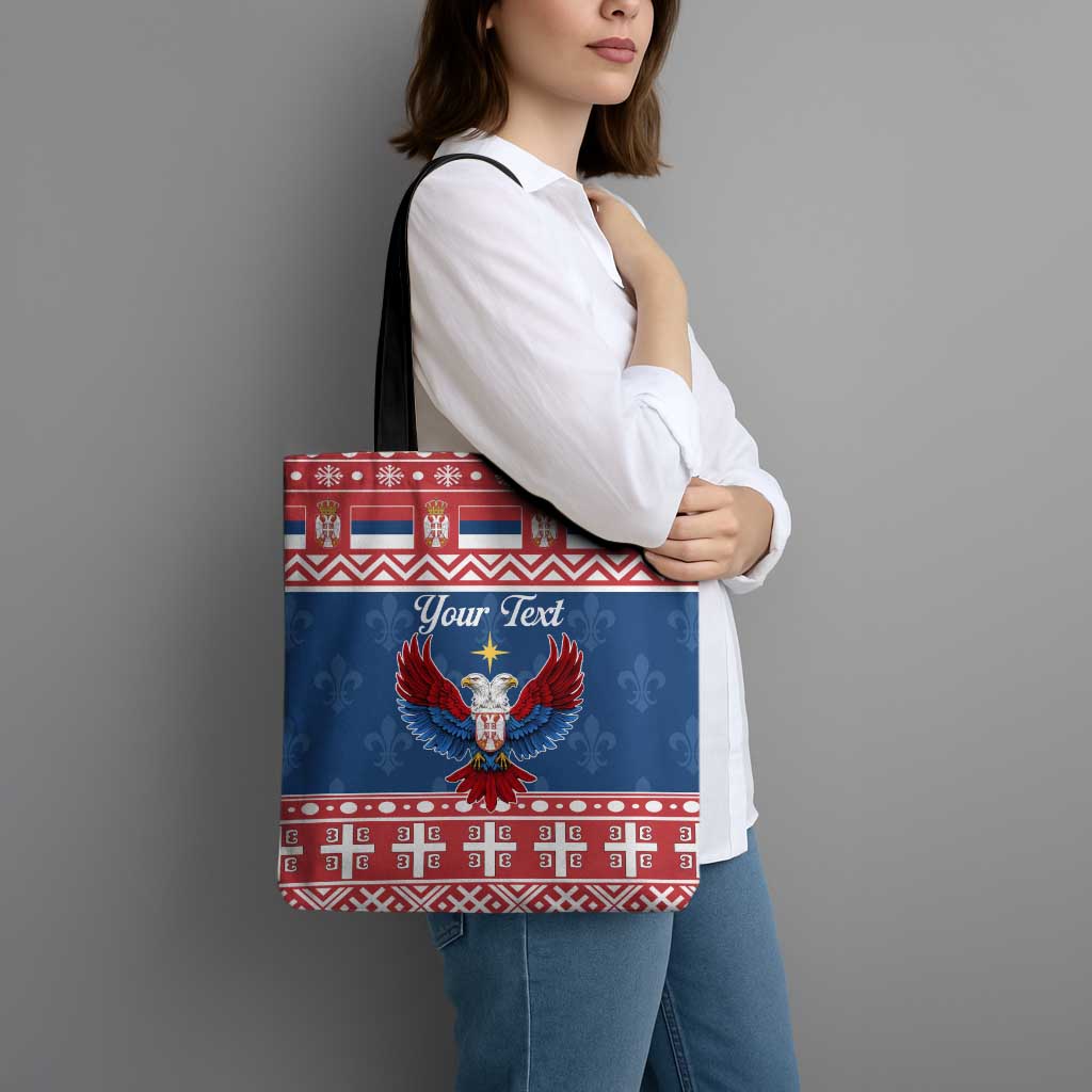 Personalized Serbia Christmas Eagle Tote Bag Srecan Bozic Tee - Wonder Print Shop