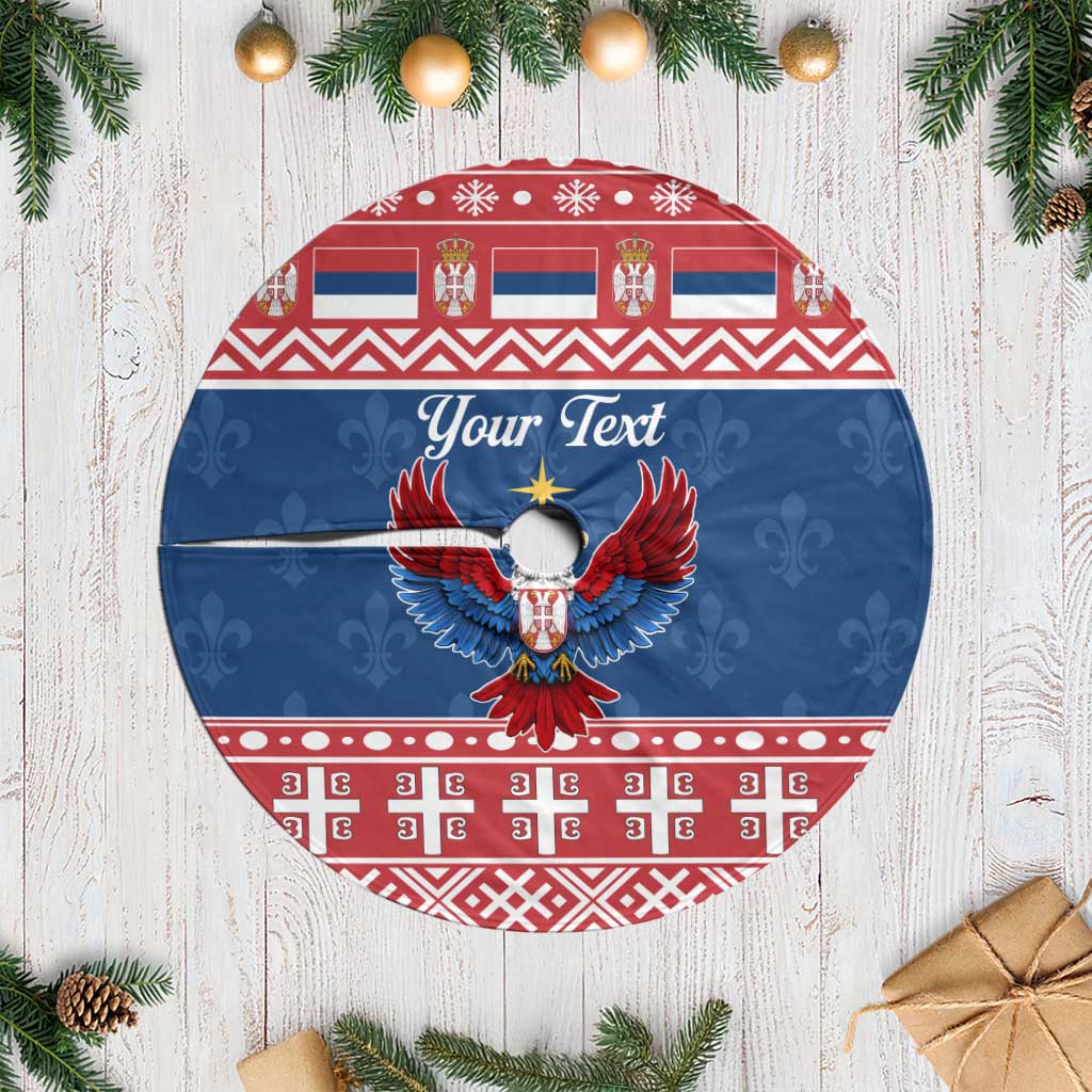 Personalized Serbia Christmas Eagle Tree Skirt Srecan Bozic Tee - Wonder Print Shop