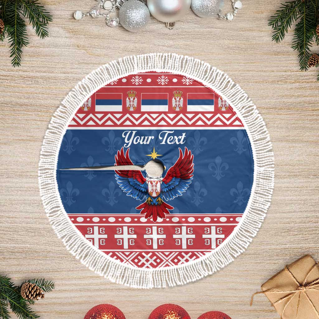 Personalized Serbia Christmas Eagle Tree Skirt Srecan Bozic Tee - Wonder Print Shop