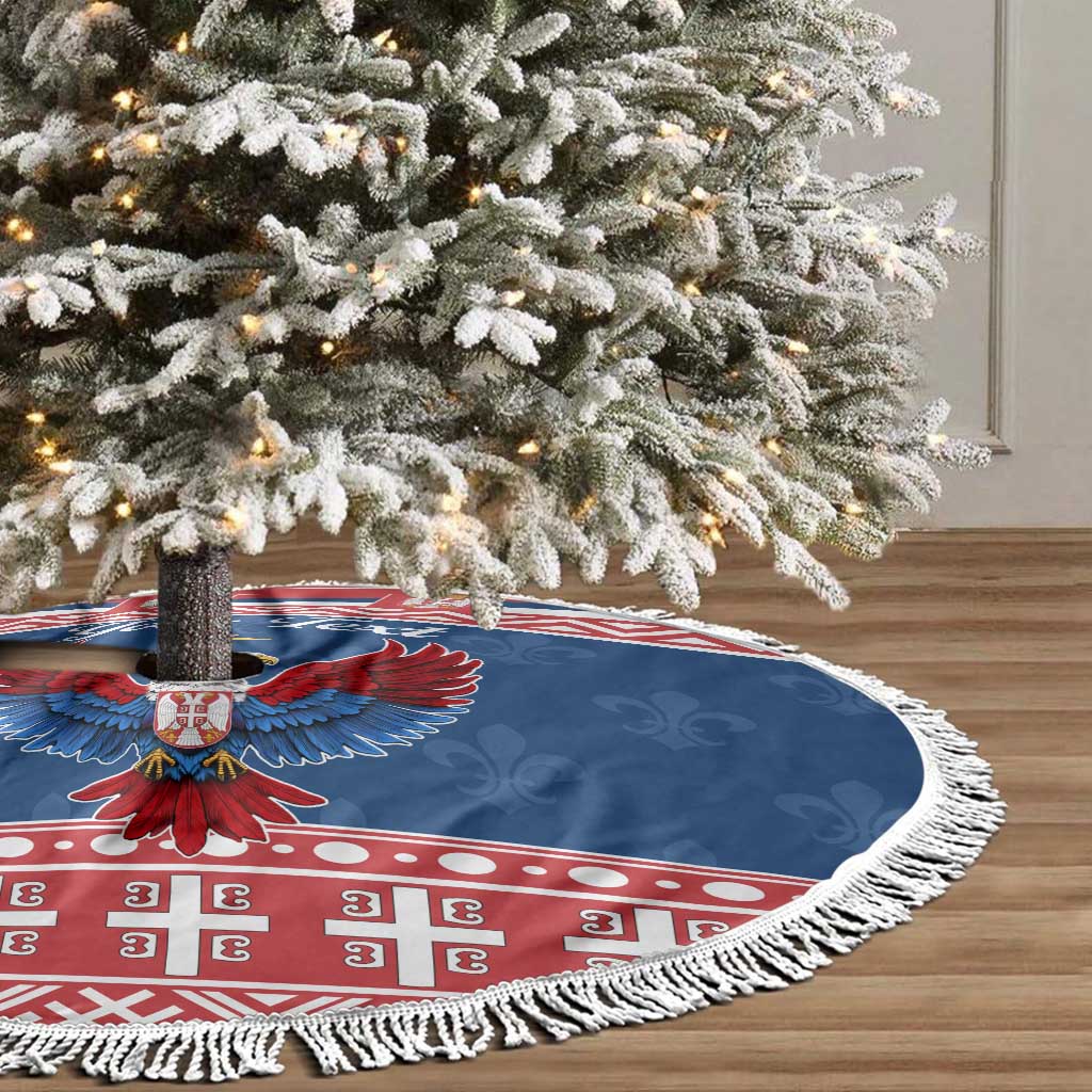 Personalized Serbia Christmas Eagle Tree Skirt Srecan Bozic Tee - Wonder Print Shop