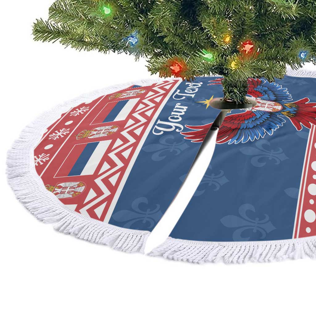 Personalized Serbia Christmas Eagle Tree Skirt Srecan Bozic Tee - Wonder Print Shop