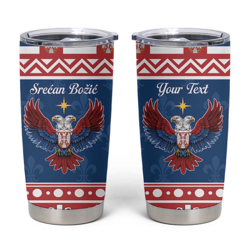Personalized Serbia Christmas Eagle Tumbler Cup Srecan Bozic Tee - Wonder Print Shop