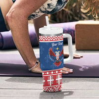 Personalized Serbia Christmas Eagle Tumbler With Handle Srecan Bozic Tee - Wonder Print Shop
