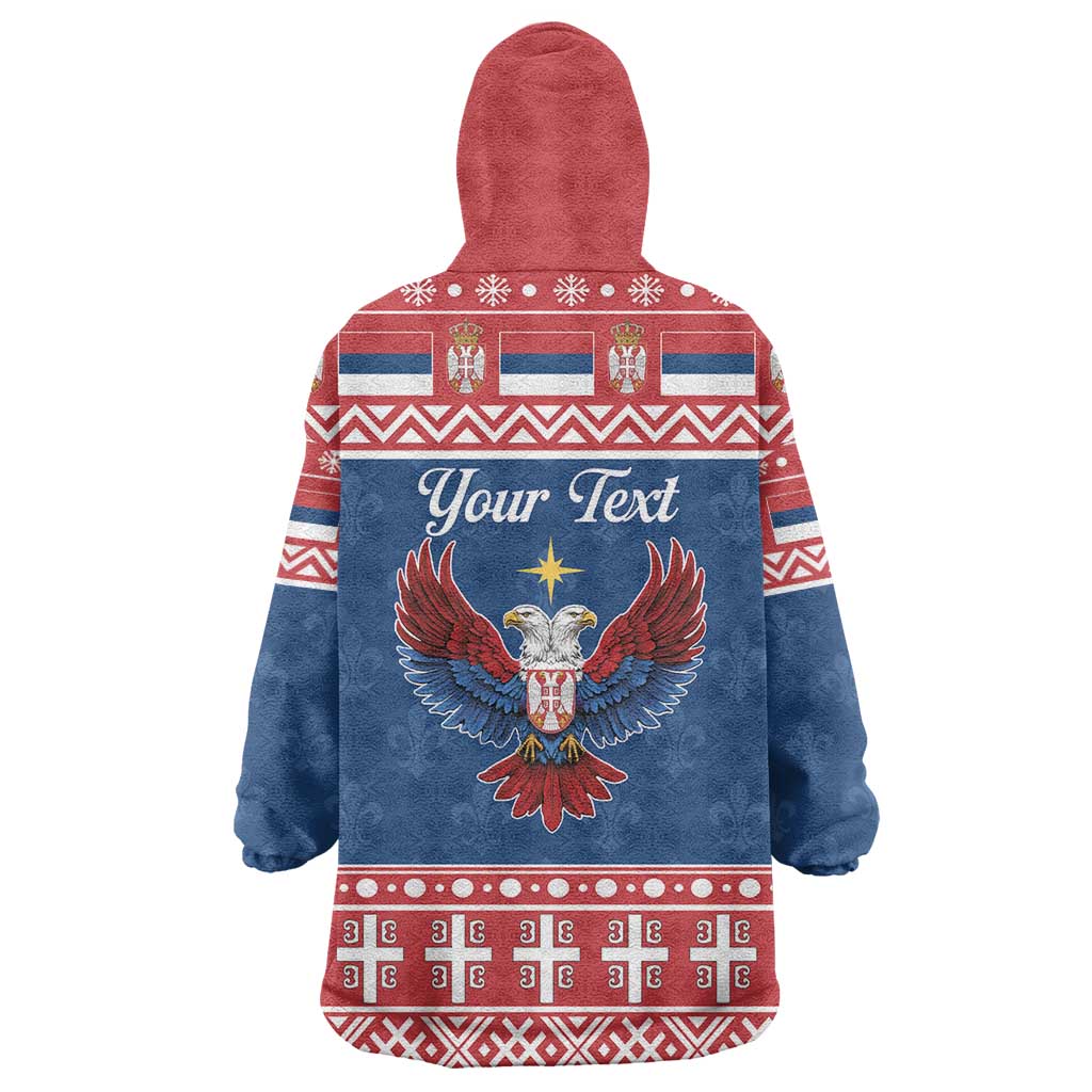 Personalized Serbia Christmas Eagle Wearable Blanket Hoodie Srecan Bozic Tee - Wonder Print Shop