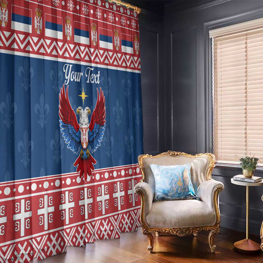Personalized Serbia Christmas Eagle Window Curtain Srecan Bozic Tee - Wonder Print Shop