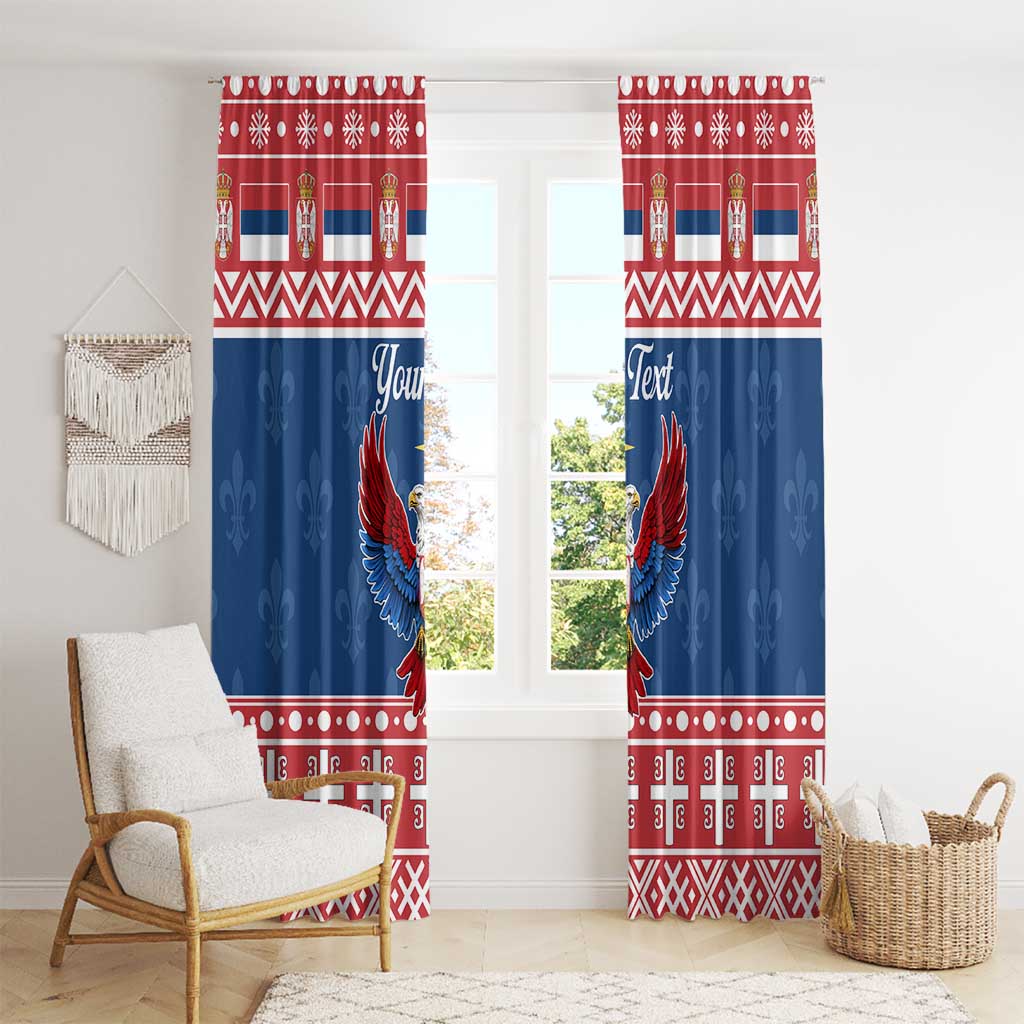 Personalized Serbia Christmas Eagle Window Curtain Srecan Bozic Tee - Wonder Print Shop