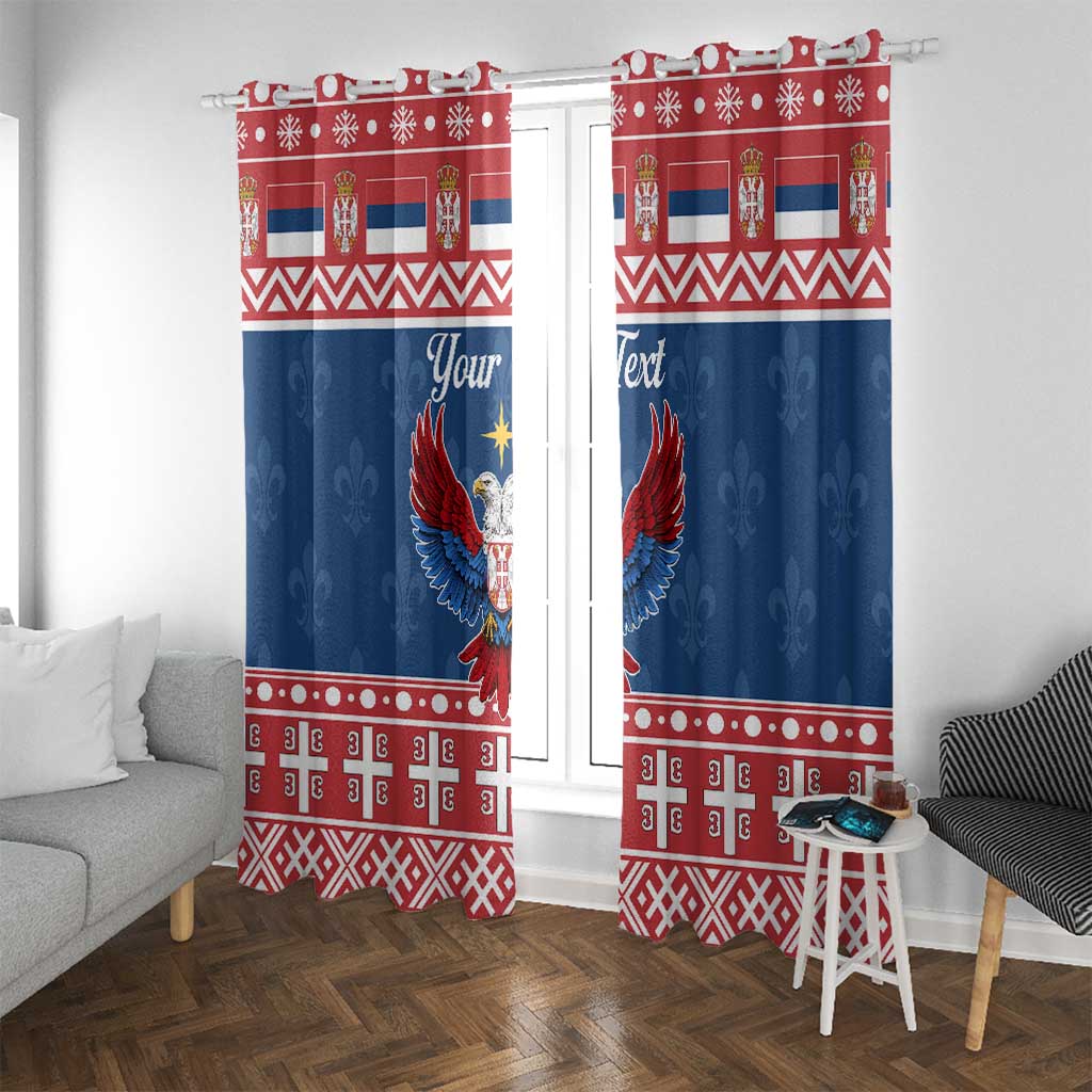 Personalized Serbia Christmas Eagle Window Curtain Srecan Bozic Tee - Wonder Print Shop