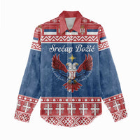 Personalized Serbia Christmas Eagle Women Casual Shirt Srecan Bozic Tee - Wonder Print Shop