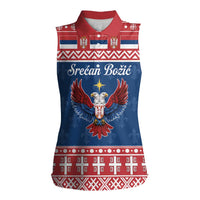 Personalized Serbia Christmas Eagle Women Sleeveless Polo Shirt Srecan Bozic Tee - Wonder Print Shop