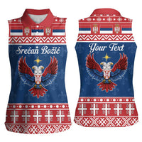 Personalized Serbia Christmas Eagle Women Sleeveless Polo Shirt Srecan Bozic Tee - Wonder Print Shop