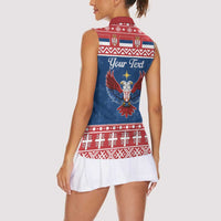 Personalized Serbia Christmas Eagle Women Sleeveless Polo Shirt Srecan Bozic Tee - Wonder Print Shop
