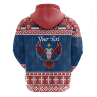 Personalized Serbia Christmas Eagle Zip Hoodie Srecan Bozic Tee - Wonder Print Shop