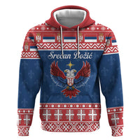 Personalized Serbia Christmas Eagle Zip Hoodie Srecan Bozic Tee - Wonder Print Shop
