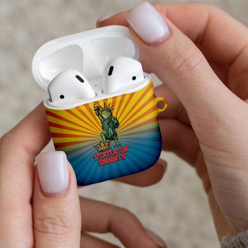 Lady Liberty Portland Frog AirPods Case Frog Protest No Kings In America - Wonder Print Shop