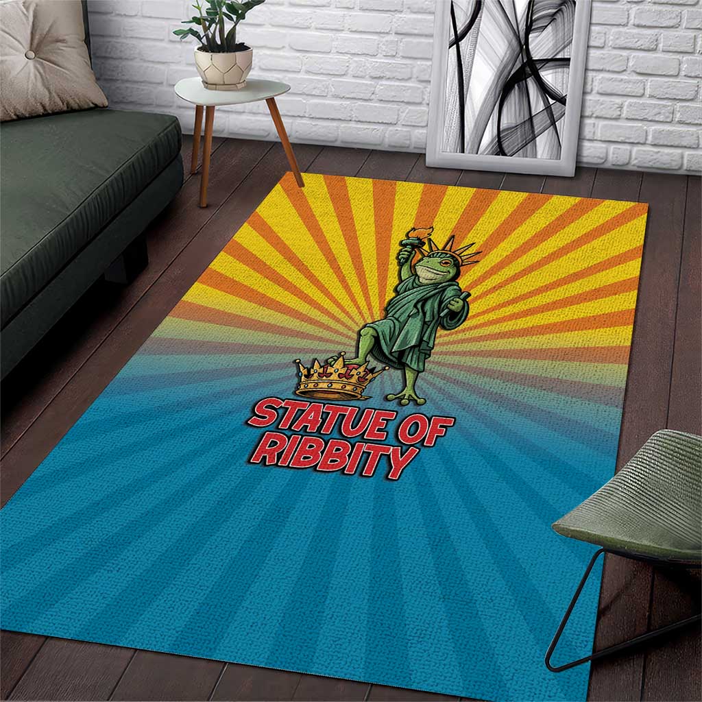 Lady Liberty Portland Frog Area Rug Frog Protest No Kings In America - Wonder Print Shop