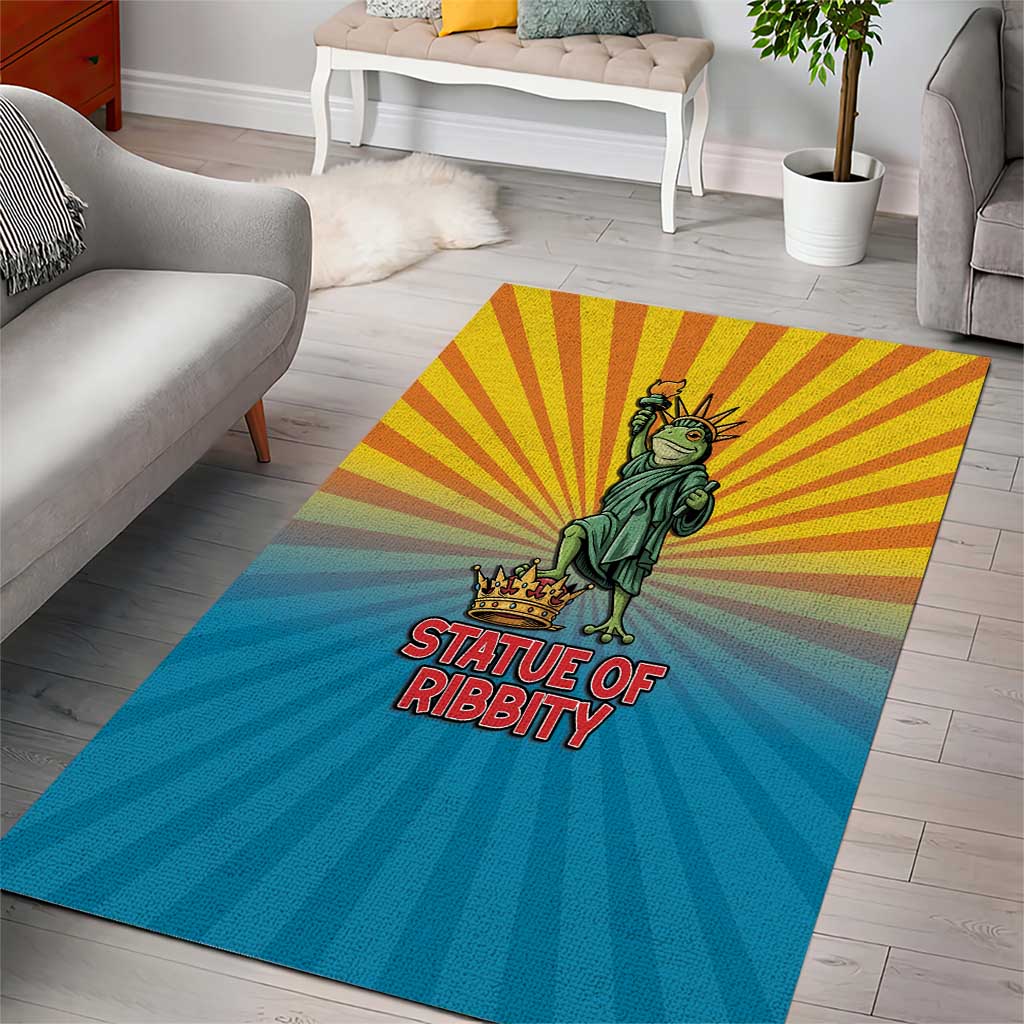 Lady Liberty Portland Frog Area Rug Frog Protest No Kings In America - Wonder Print Shop