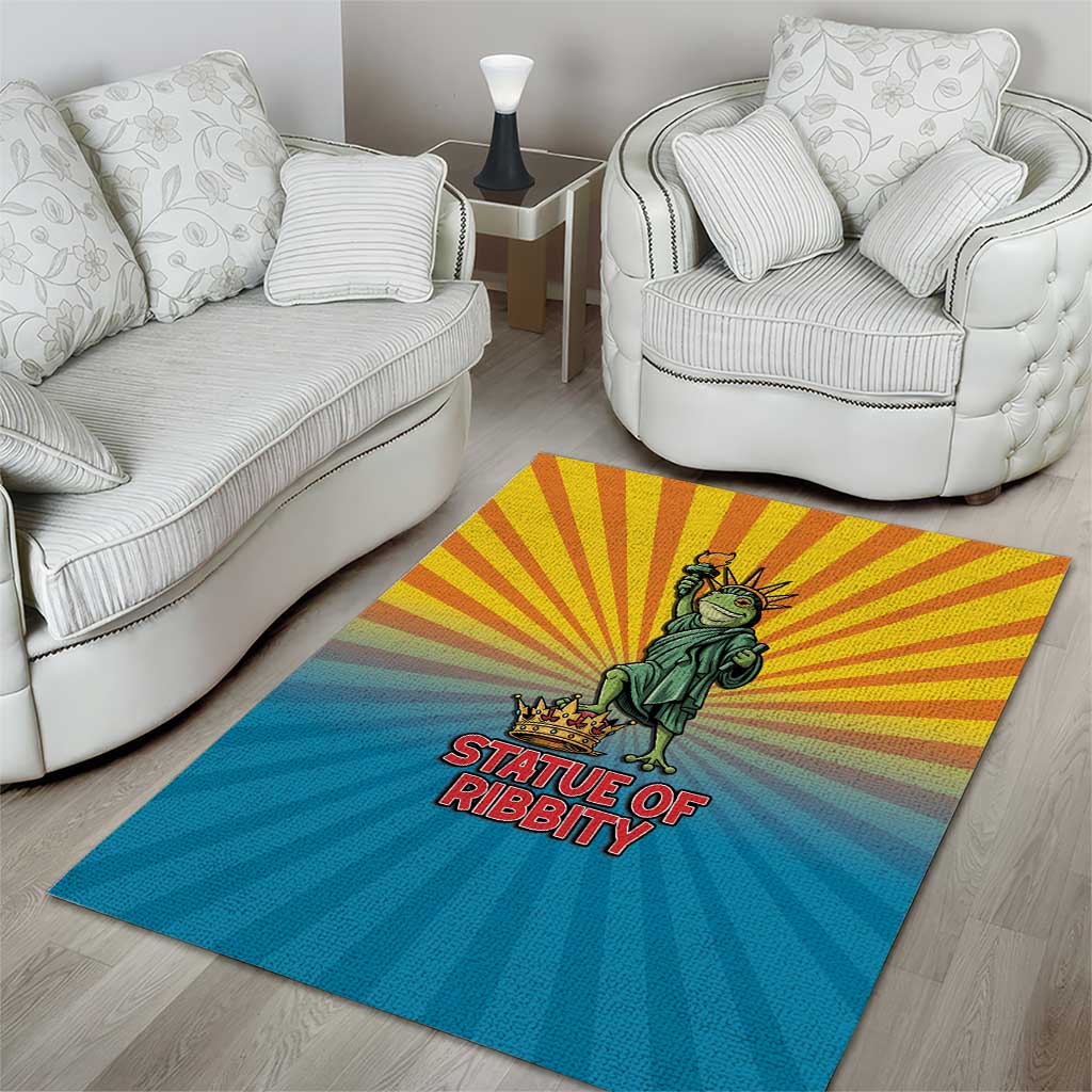 Lady Liberty Portland Frog Area Rug Frog Protest No Kings In America - Wonder Print Shop