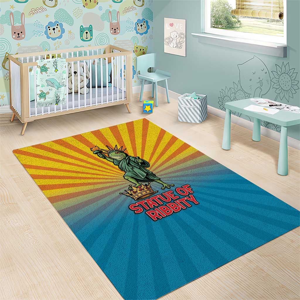 Lady Liberty Portland Frog Area Rug Frog Protest No Kings In America - Wonder Print Shop
