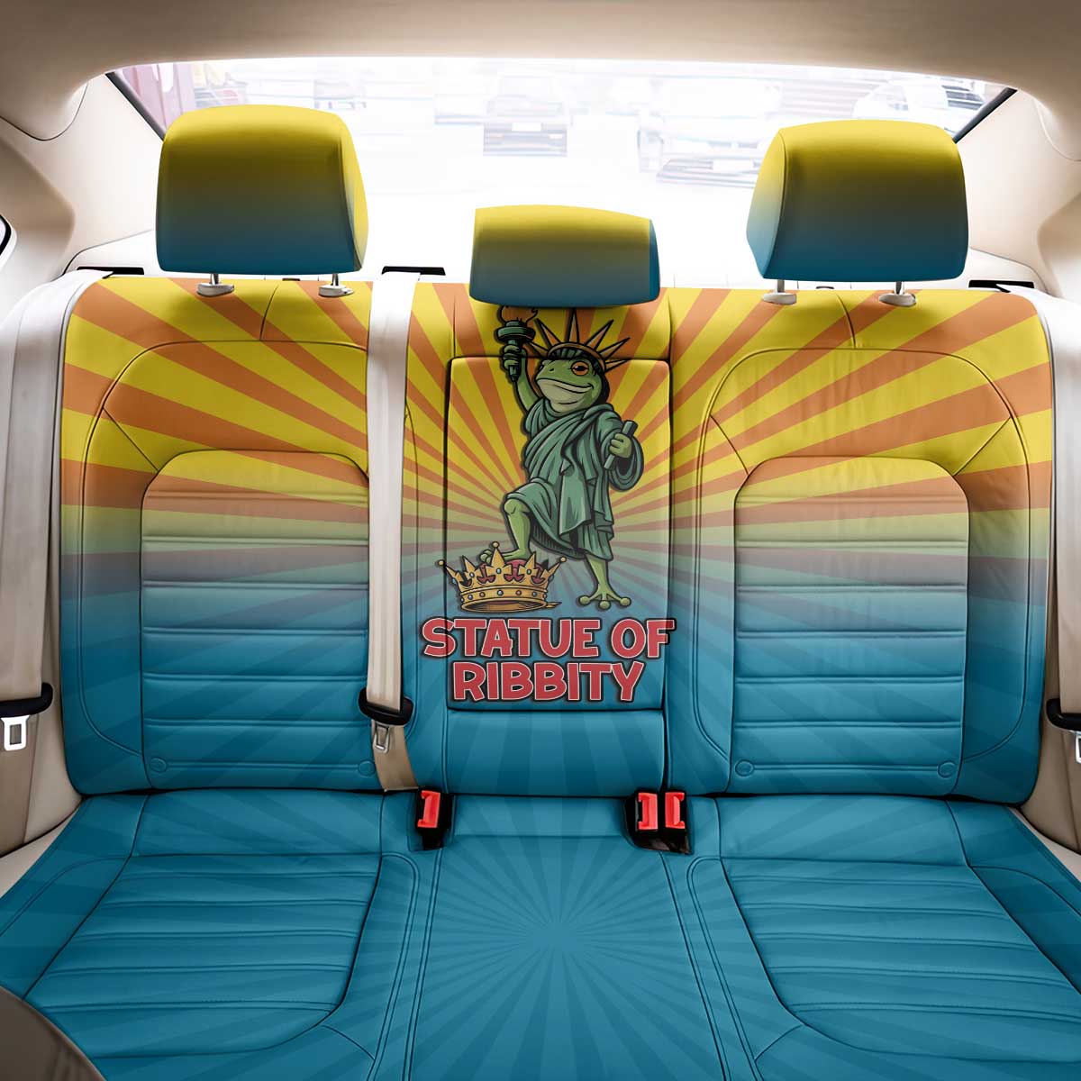 Lady Liberty Portland Frog Back Car Seat Cover Frog Protest No Kings In America - Wonder Print Shop