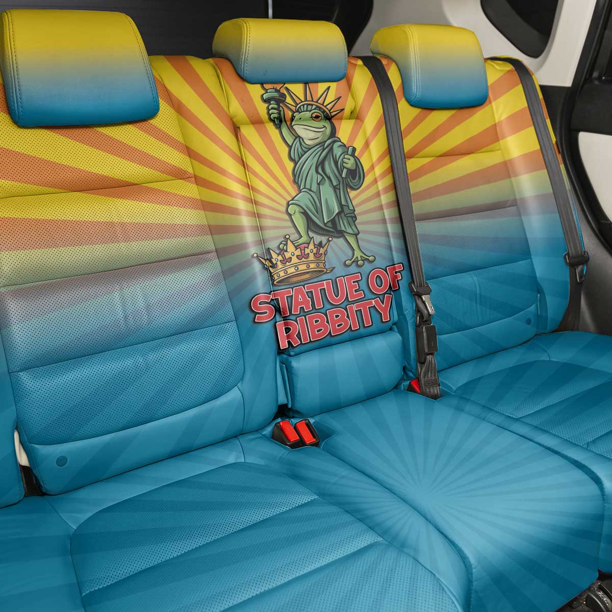 Lady Liberty Portland Frog Back Car Seat Cover Frog Protest No Kings In America - Wonder Print Shop