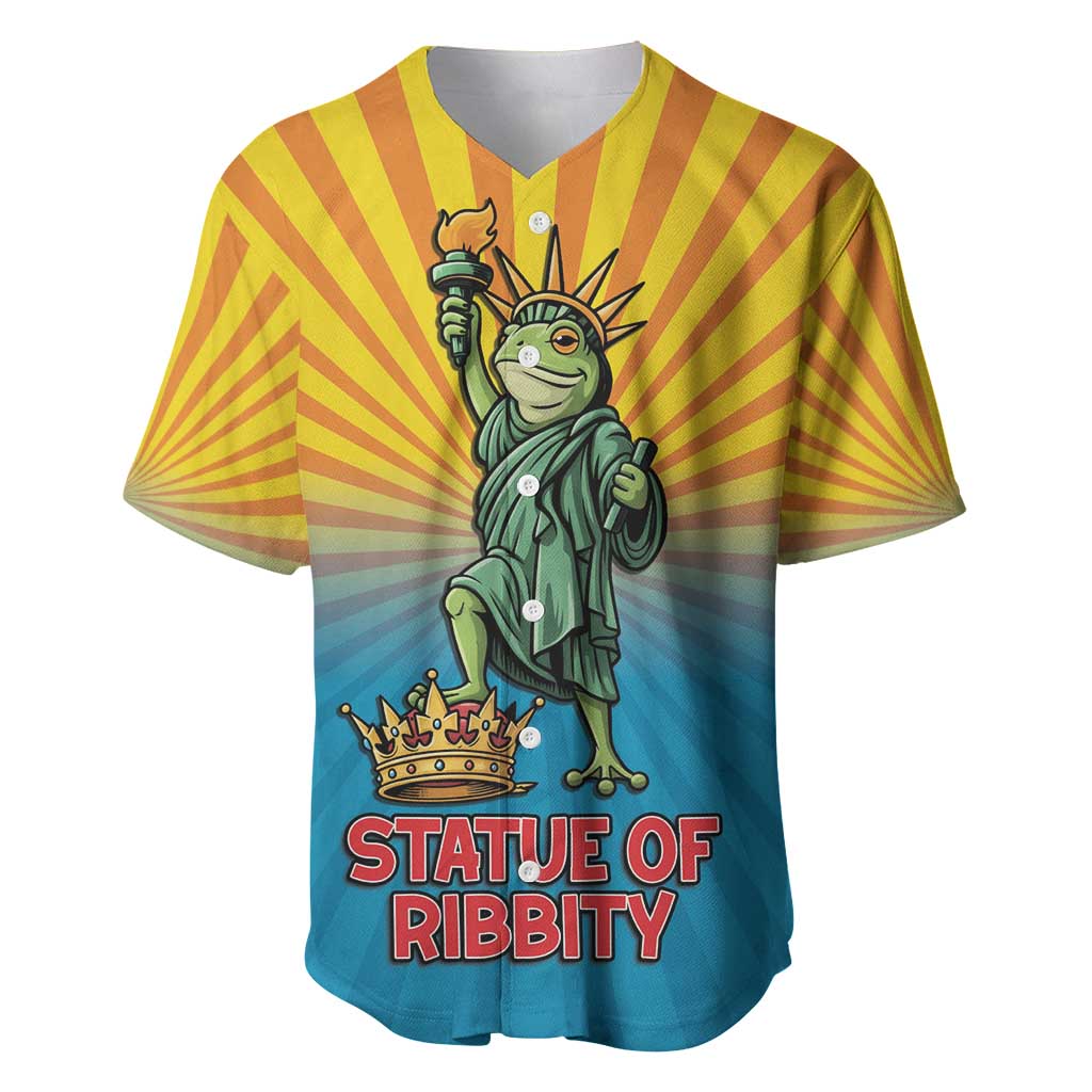 Lady Liberty Portland Frog Baseball Jersey Frog Protest No Kings In America - Wonder Print Shop