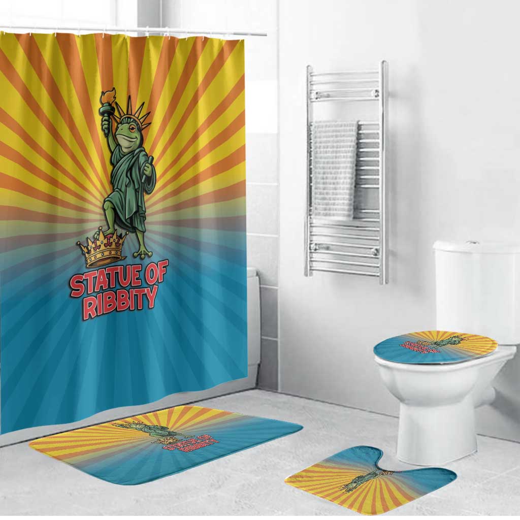 Lady Liberty Portland Frog Bathroom Set Frog Protest No Kings In America - Wonder Print Shop